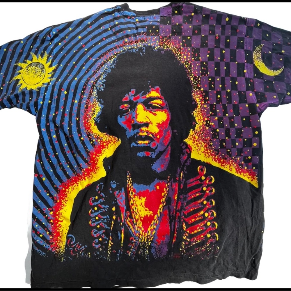 Vintage Jimi Hendrix Winterland 1992 All Over Print Shirt 90’S Mosquito Head XL
